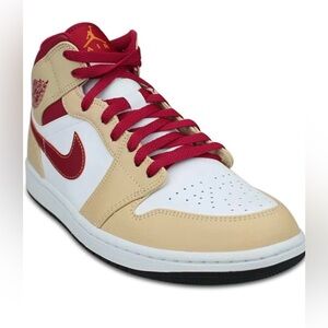 Nike Men's Red and Tan High-Top Sneakers